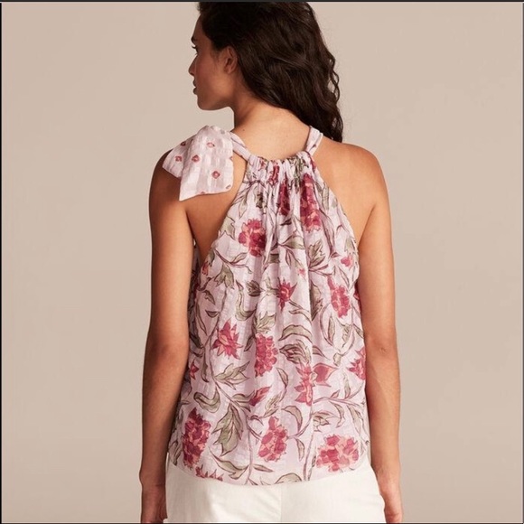Rebecca Taylor ZADIE FLEUR PRINT MIX BOW TOP New With Tags - Picture 3 of 5